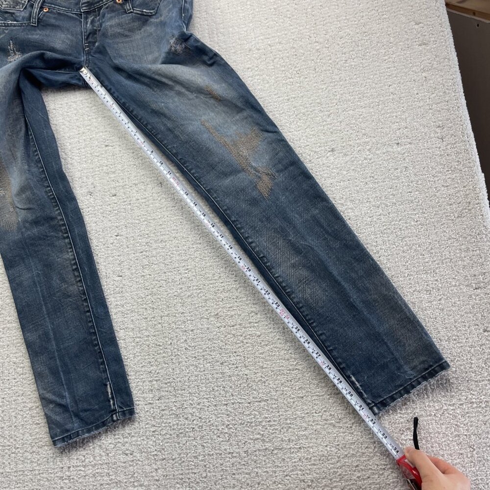 Y2K Diesel Blue Matic 0885C Distressed Ripped Denim Jeans Women's Size 28X31* - Picture 7 of 11